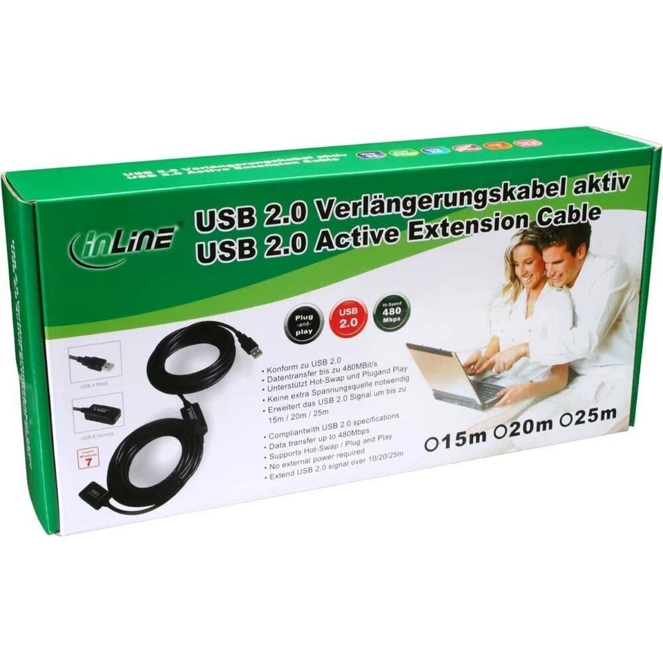 InLine Cavo USB 2.0, Attivo, Prolunga, Amplificatore segnale "Repeater", Type A - Immagine 2 di 3