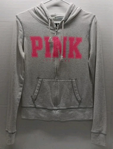 UNDERCOVER Giacca con cappuccio Victoria Secret Love rosa full zip grigia Donna XS