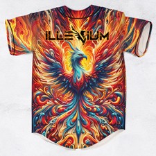 Illenium acid trippy fire psychedelic rave baseball jersey for edm