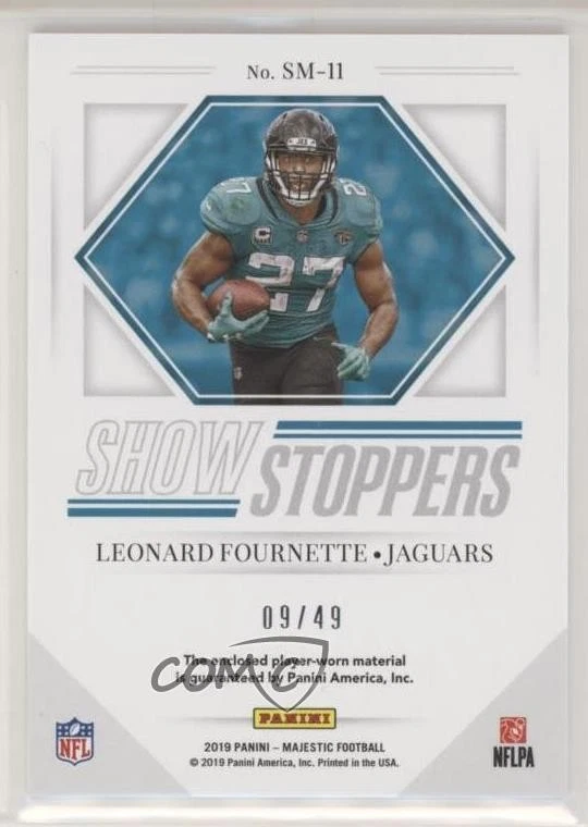 2019 Panini Majestic Showstoppers Materials /49 Leonard Fournette #SM-11 - Image 2 of 2
