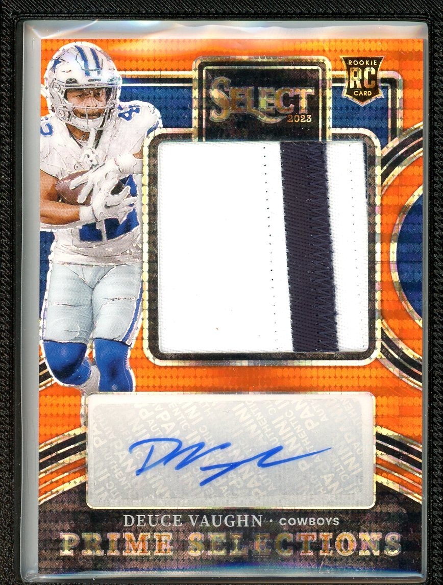 Deuce Vaughn Panini Select Jumbo Rookie Signature Swatches #JRSDVA Neon Orange Pulsar