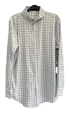 G/FORE Herren Smart Hemd weiß kariert Stretch SLIM Fit Nylon/Elasthan Größe S