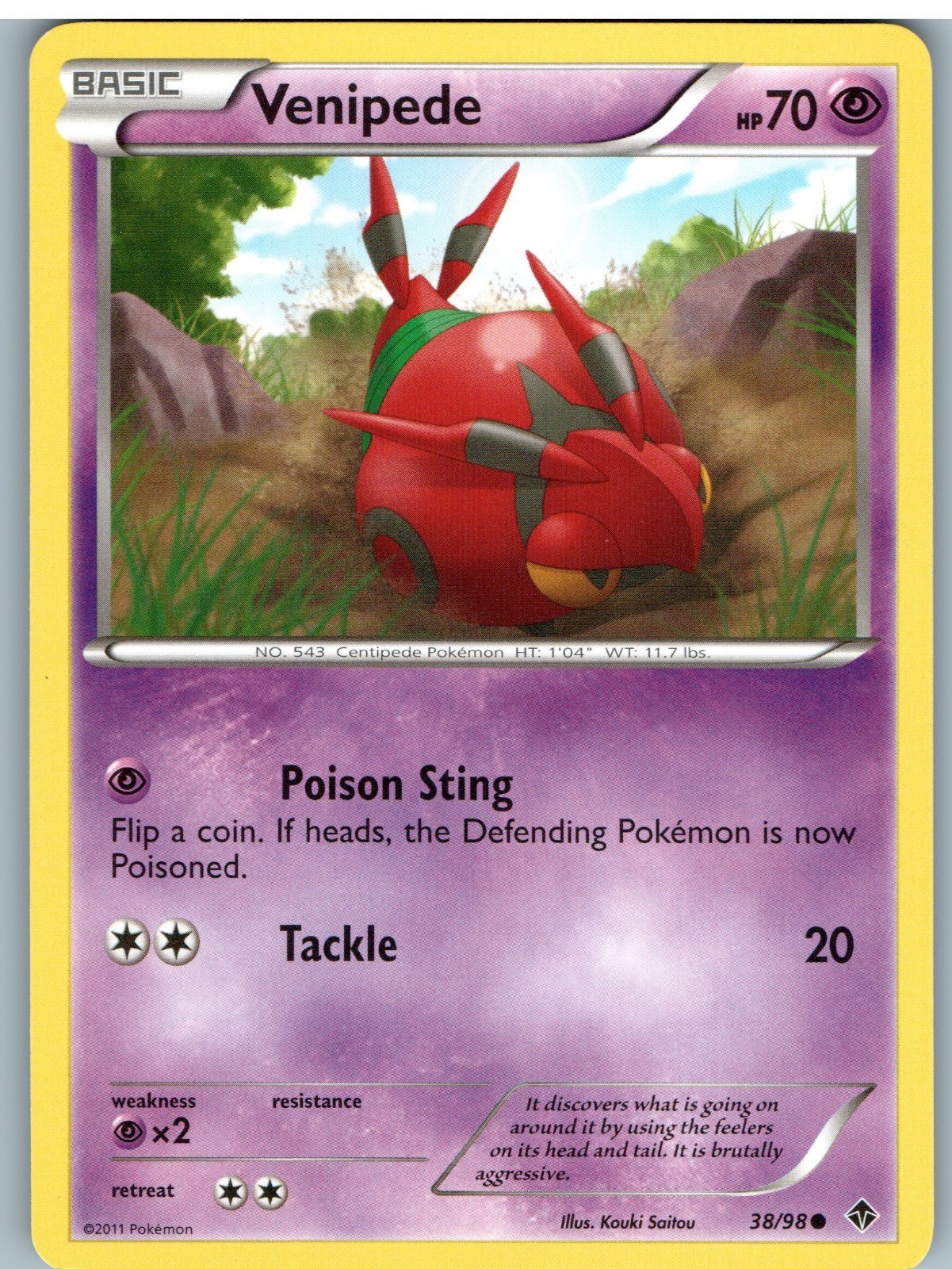 Venipede 38/98 Common Emerging Powers Pokemon Moderately Played