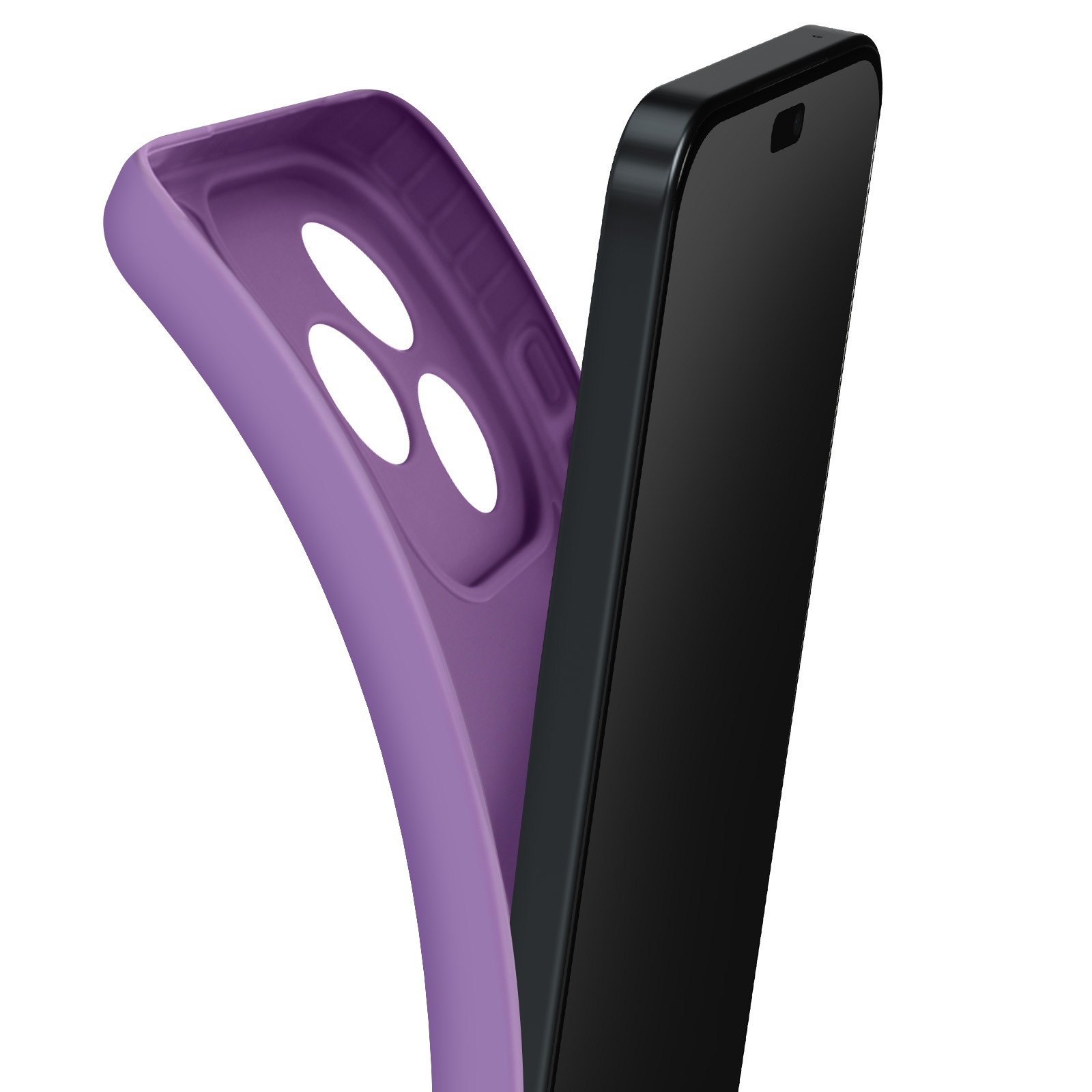 Coque Honor 400 Lite silicone violet avec cache objectif surélevé antichoc