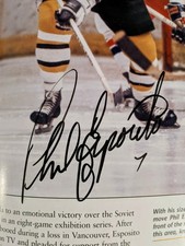NHL Century of Hockey Heroes Book 1999 SIGNED by Phil Esposito & Larry Robinson