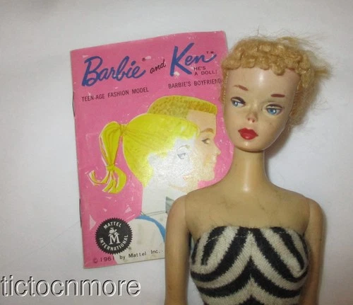 New ListingVINTAGE EARLY BARBIE PONYTAIL DOLL BLOND TM BROWN LINER BENDY ARMS NO GREEN