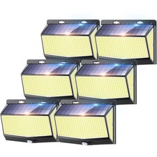 6Pack 468 LED Solar Wall lights PIR Motion Sensor Outdoor Garden Security Lamp