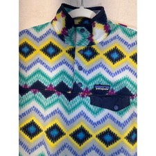 Patagonia Synchilla Snap-T Timber Twist Aztec Fleece Pullover Womens Size Small