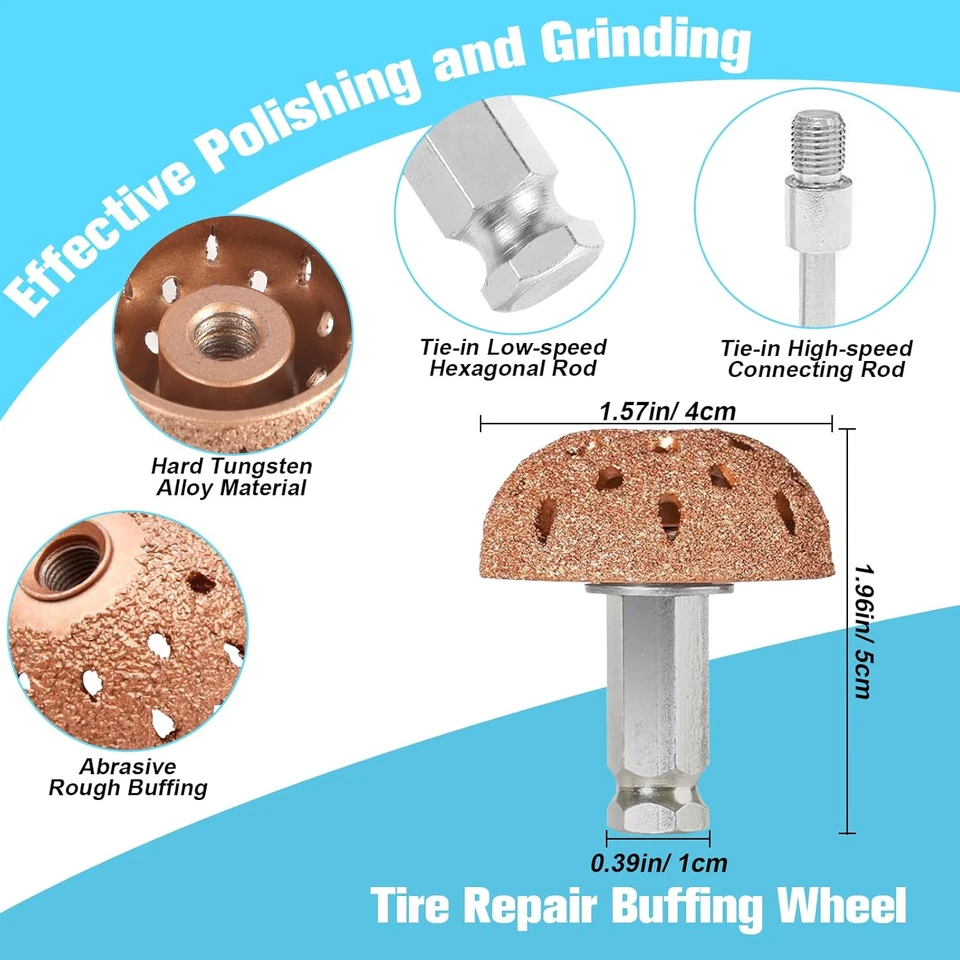 Kit de parches de reparación de neumáticos de 35 piezas de alta resistencia, parches de neumáticos 32/45/58 mm herramienta de reparación de neumáticos Foto 2 de 4
