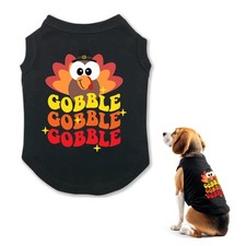 Thanksgiving Dog Shirts for Small Medium Dogs, Cute Turkey X-Large, Black-1