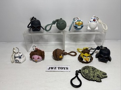 2009 Star Wars Angry Birds Schlüsselanhänger Rucksack Aufhänger Konvolut Figuren X10 - 537