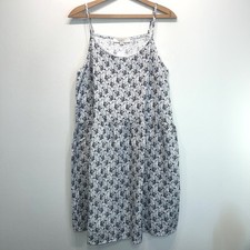 Women's LOFT Sundress Spaghetti Strap Pullover Medium Blue Floral NEW Summer