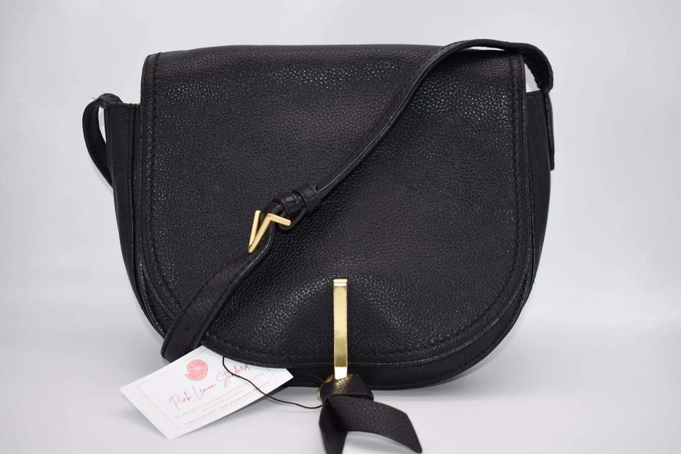 Vera Bradley Black Leather Carson Saddle Crossbody Bag - Image 3 of 4