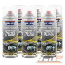 6x 400ml PRESTO BATTERIE POL SCHUTZ FETT KONTAKT KORROSIONS SCHUTZ SPRAY KFZ
