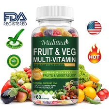 1-4PCS VEGGIES & FRUIT Supplements 60 Veggie & Fruit Capsules Vitamins Minerals