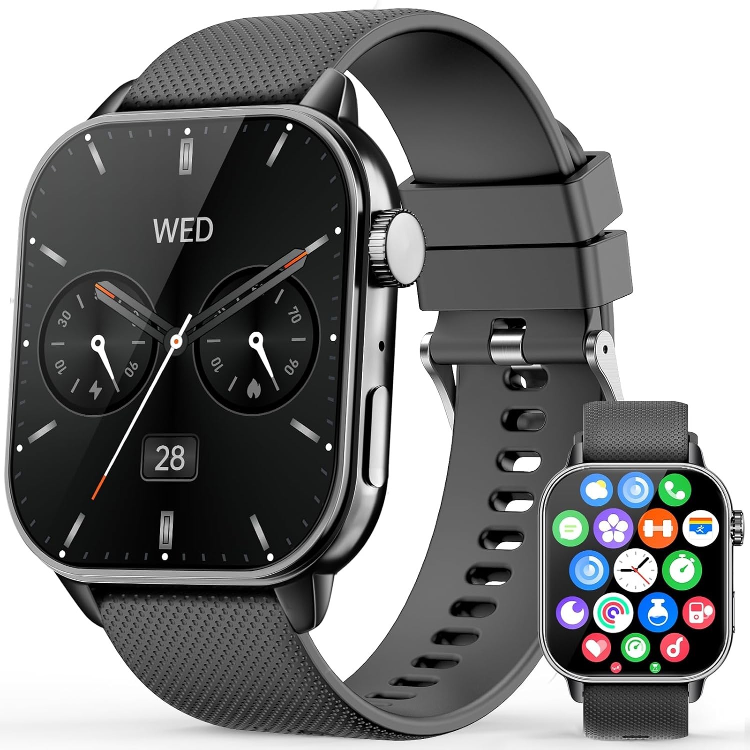 Smart Watches for Men Women, 1.85'' AMOLED HD Fitness Tracker with 100+ Sports M