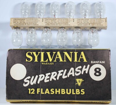 2 Dozen (24) Vintage Bantam 8 Clear Sylvania Flashbulbs - Class M - GN190 - NOS