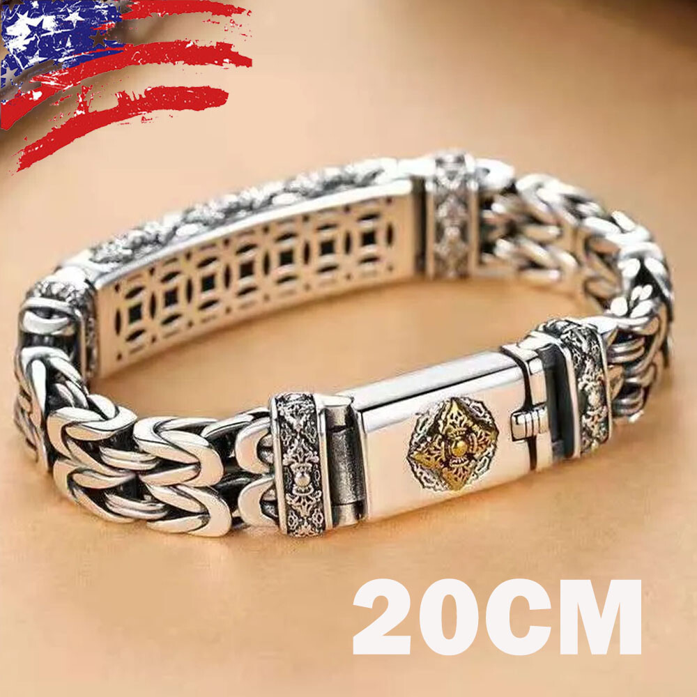 20cm Silver Plated Bangle Bracelet Chain Popular Vintage Jewelry