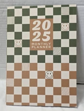 2025 Monthly Calendar Planner- Smiley Faces cover- NEW - 9.5" x 6.75"