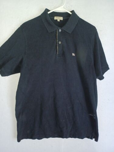 Burberry Brit Nova Check Short Sleeve Men's Polo Shirt Black Size L . LONDON