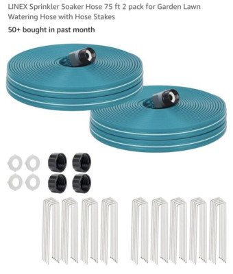 75t 2Pack for Garden Lawn, Watering Hose with Holes, High-Efficiency Water-Savi