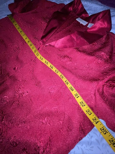Jaclyn Smith XL Pajamas Silky Burgandy Satin PJ Set - X-Large Tunic Top/pj Pants - Picture 7 of 12