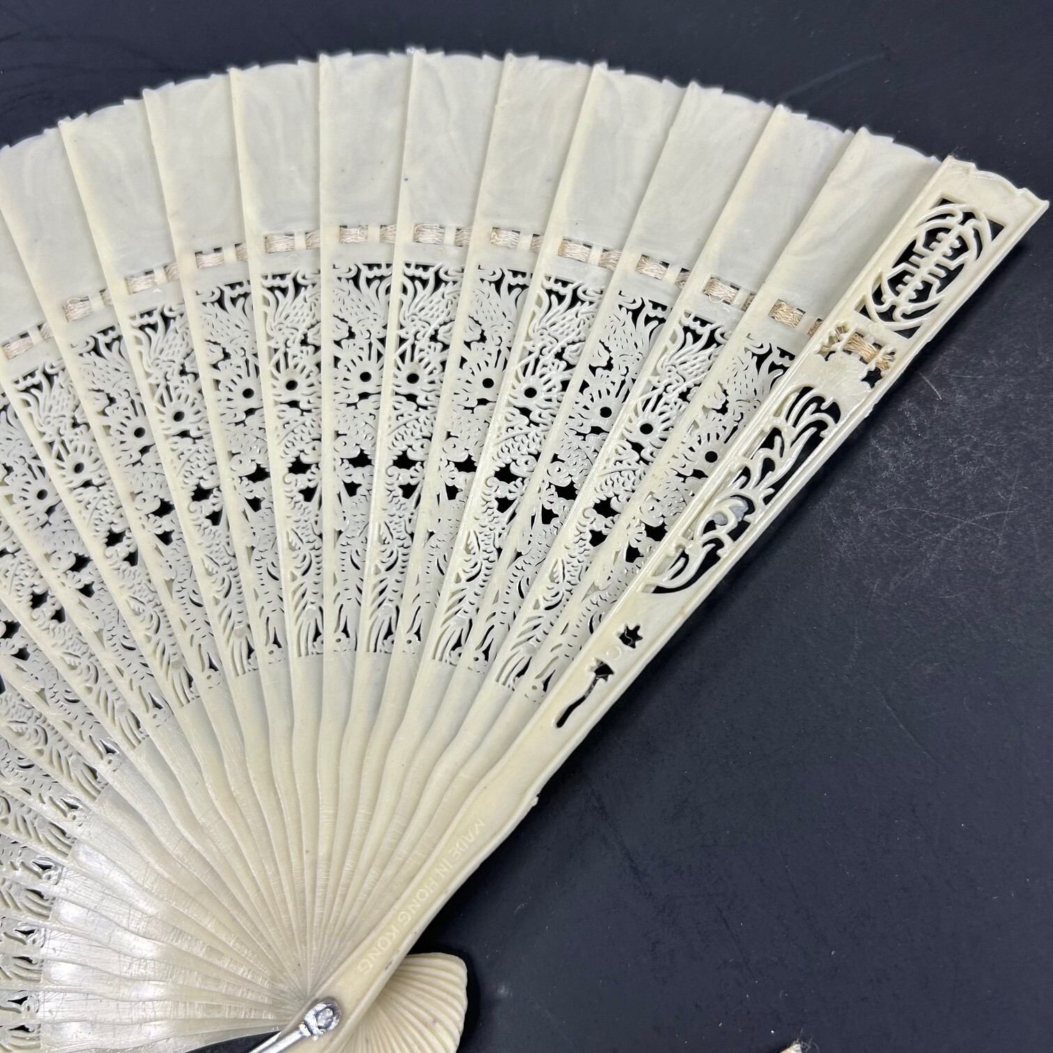 Vtg Celluloid Pierced Ladies Hand Fan Dragon Cream Ribbon Pink Tassel Hong Kong eBay