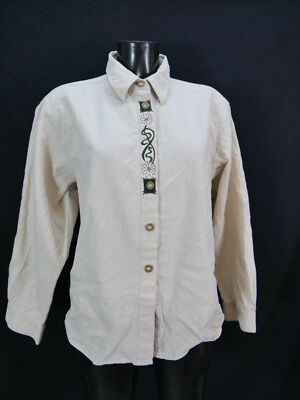 Size 44 costume blouse beige blouse Isar costumes linen blend embroidery tb5968