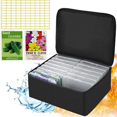 16 Slots Seed Storage Organizer Box Zipper Bag Stickers Big Capacity Oxford Use