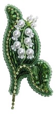 Beaded Jewelry Craft Kit Brooch Bead Embroidery Set Lily of the valley