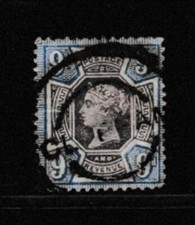 GB:1887/92:QV 9d violet terne et bleu.timbre.occasion. chat 48€+