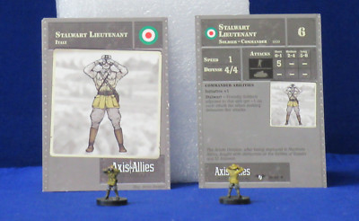Axis & Allies Miniatures Contested Skies 2 Stalwart Lieutenant 39/45 + Stat Card