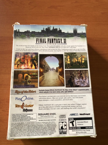 FINAL FANTASY XI ONLINE ~ Squaresoft 2003 PC CD-Rom Game ~ Full Box 5 CD's + Key - Picture 3 of 4