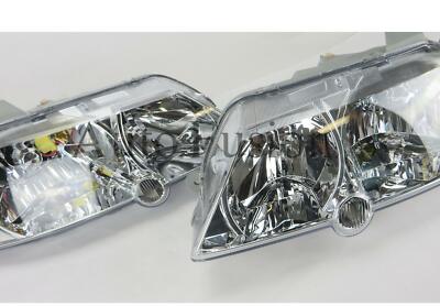Headlights Pair Chrome For Holden Commodore Vy 2002-2003