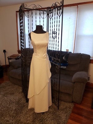 bridesmaid dresses one shoulder short Alex Evenings Women's Embellished-Neck Ruffle Gown - Navy main image 1