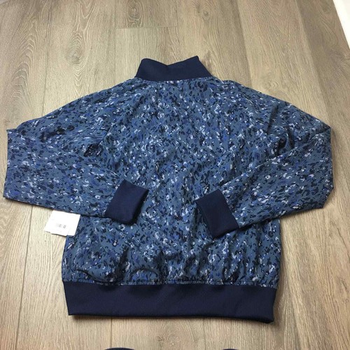 NWT Athleta Brooklyn Track Bomber Jacket II Camo Full Zip Navy Blue Size SP - Picture 2 of 8
