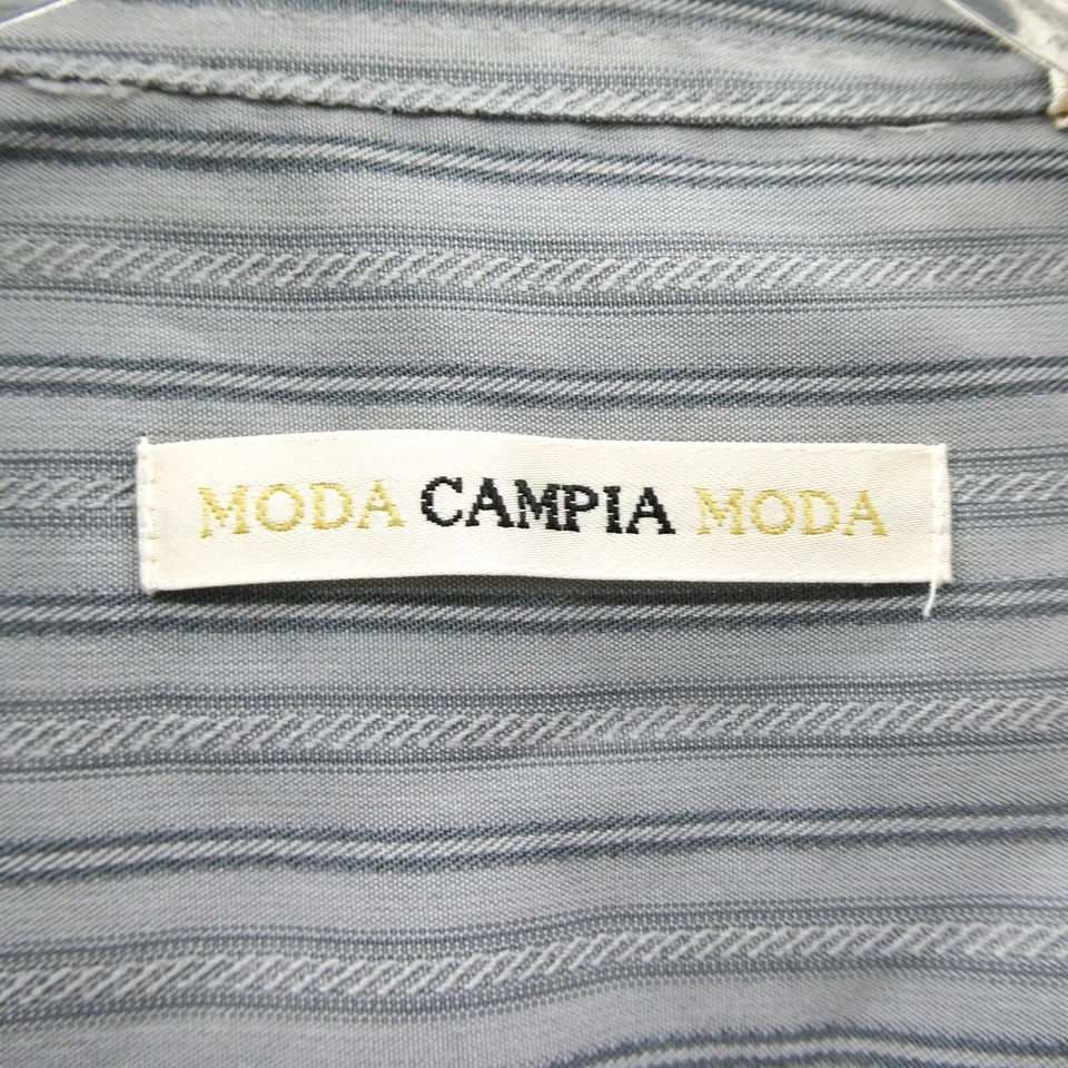 Moda Campia Moda XL Mens 17 33 Dress Shirt Gray Striped Button Down Collared Top - Image 4 of 4