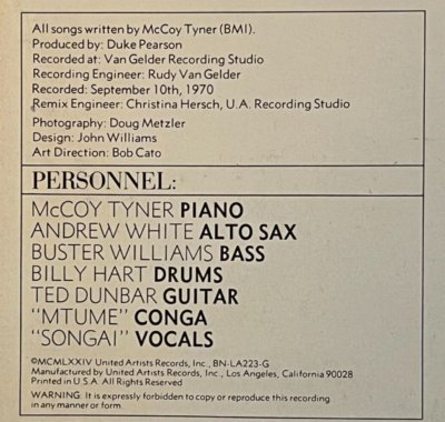 MCCOY TYNER - ASANTE ~ BLUE NOTE 223 {nm orig} [RARE FLAT EDGE