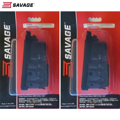 TWO SAVAGE Axis .243 .308 7mm-08 6.5 .260 4-Round MAGAZINES 55232