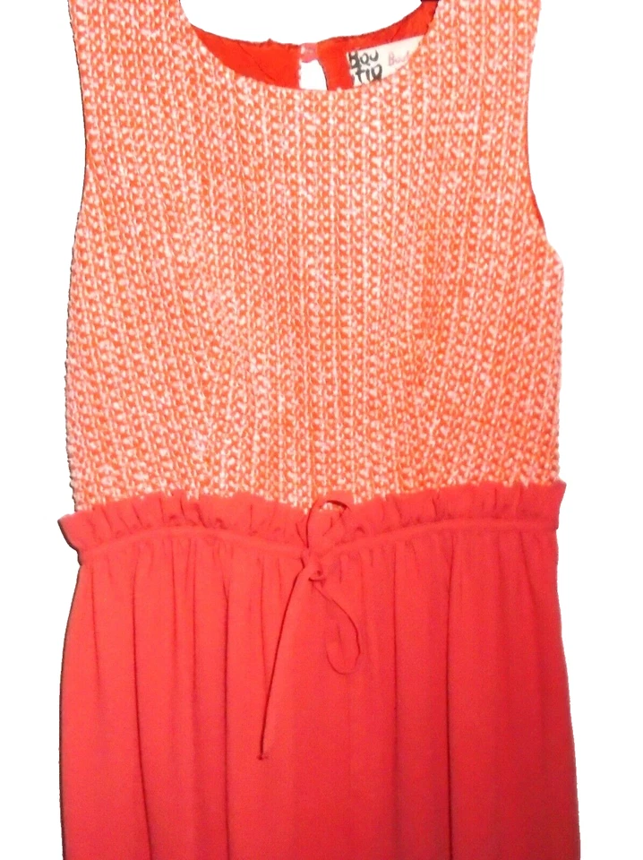 Vestido Jaeger Boutique Texturizado Naranja Brillante/Mezcla de Algodón a Cuadros Talla 10 En muy buena condición Foto 2 de 4