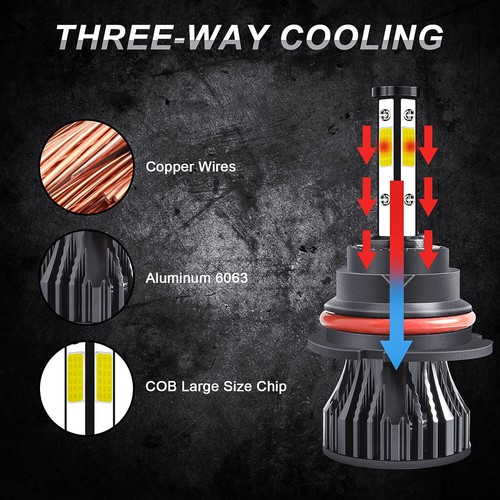 4Side LED Headlight Fog Light Bulb 6000K 4X For Ford Mustang Gt Svt Cobra 94-04 - Picture 11 of 27