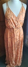 A BNWT Pale Orange Maxi Dress With Sequin Trim by Boohoo Size 14