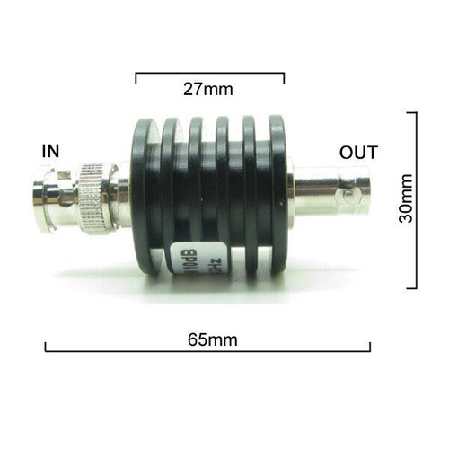 10W RF Coaxial Attenuator BNC Connector Male to Female 3GHz 50 ohm 1-40dB Round - Bild 5 von 14