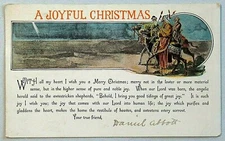 A Joyful Christmas Three Wise Men Vintage UDB Postcard 9656