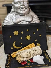 Purple Sinuata & Sage, Palo Santo Stick, Selenite Chunk Smudge Set