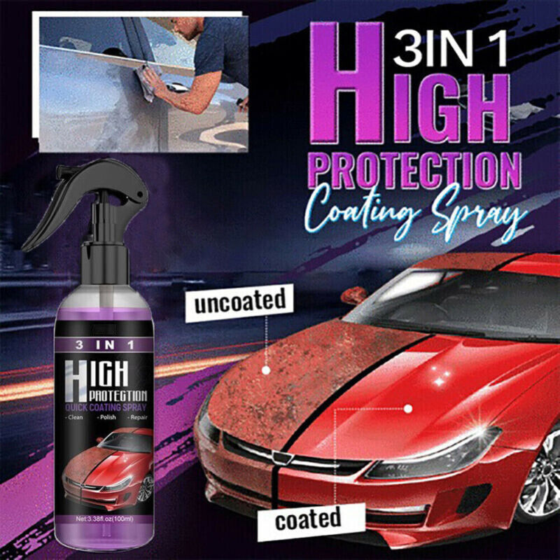 2X 3 in 1 Ceramic Quick Car Wax Gloss Coating Spray High Protection Coating Wax