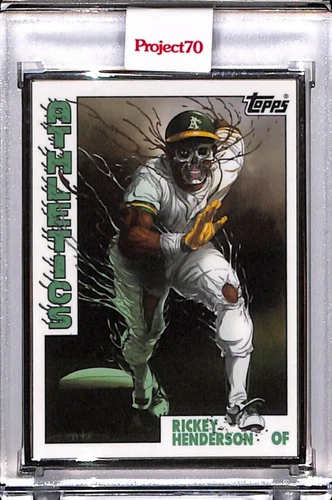 2021 TOPPS PROJECT 70 #812 RICKEY HENDERSON BY ALEX PARDEE AP SILVER FRAME 51/51