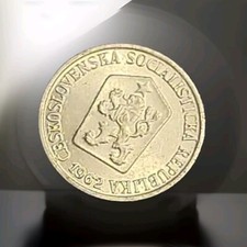 Czechoslovakia 1962  1 Haler Aluminum Coin  Czech Lion With Socialist Shield