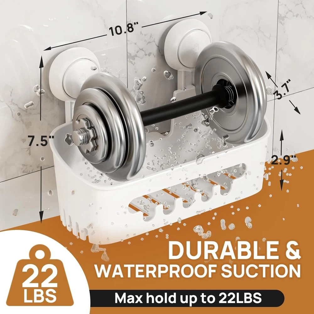 Shower Caddy Suction Cup Set Shower Shelf Shower Basket No-Drilling Removable Su