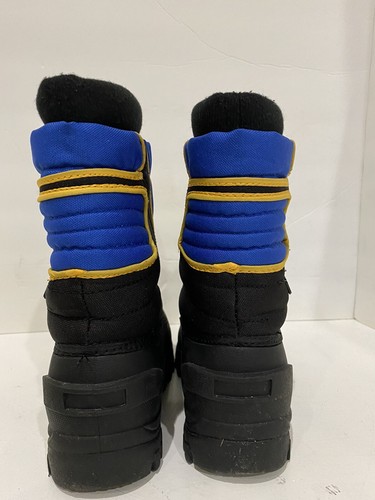 Itasca Boots Rubber Waterproof Lined Zip Front Blue Black Youth Sz 6 Stompers - Picture 12 of 13